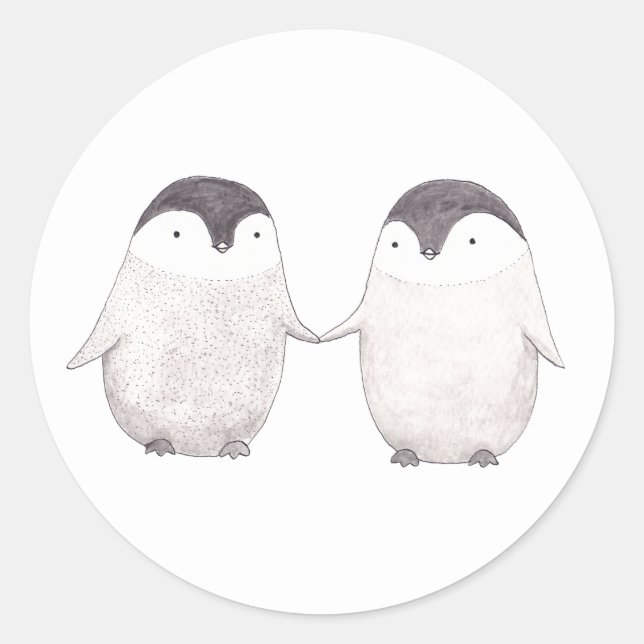 Cute Penguins Couple Happy Penguins Sticker (Front)