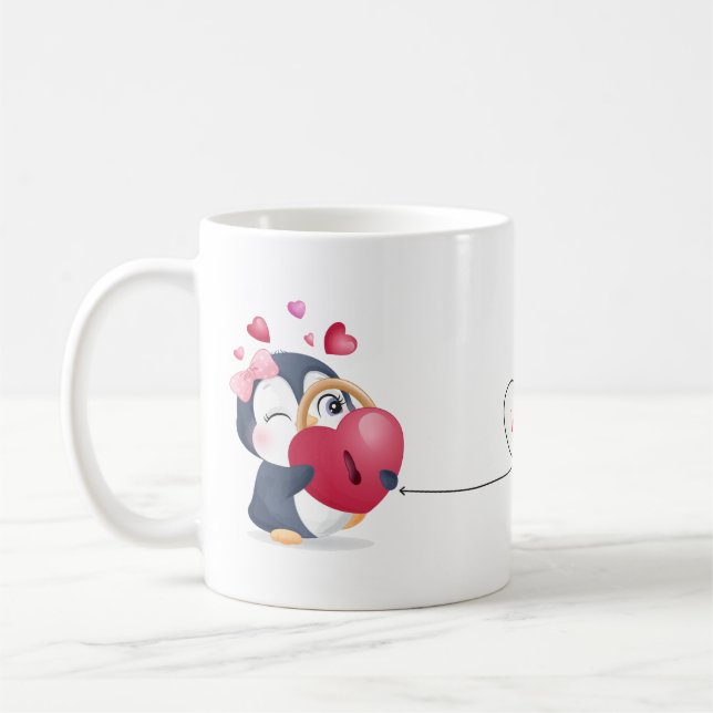 Cute Penguins Customized Coffee Mug (Left)