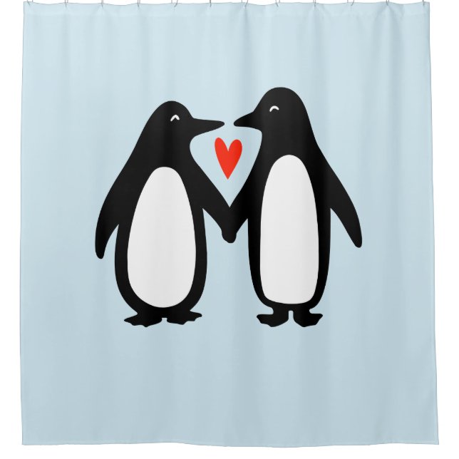 Cute Penguins Holding Hands with Heart (Front)
