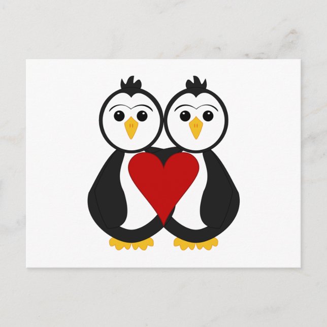 Cute Penguins In Love Postcard (Front)