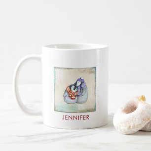 Cute Penguins in Winter Scarves and Hats Custom Coffee Mug