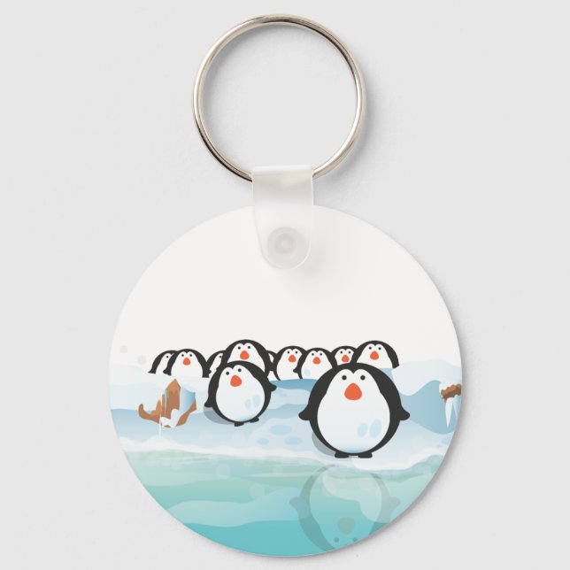 Cute Penguins Keychain (Front)