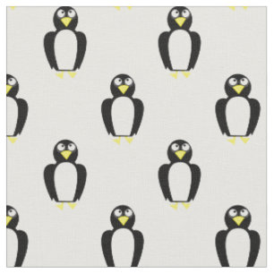Cute Penguins Kids Baby Nursery White Fabric