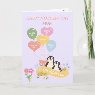 Cute Penguins Mother's day Card