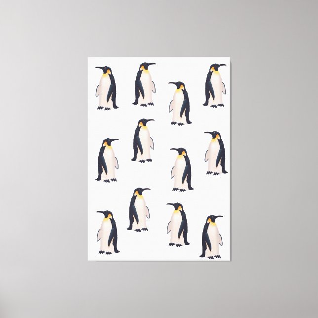 Cute Penguins Pattern Canvas Print (Front)