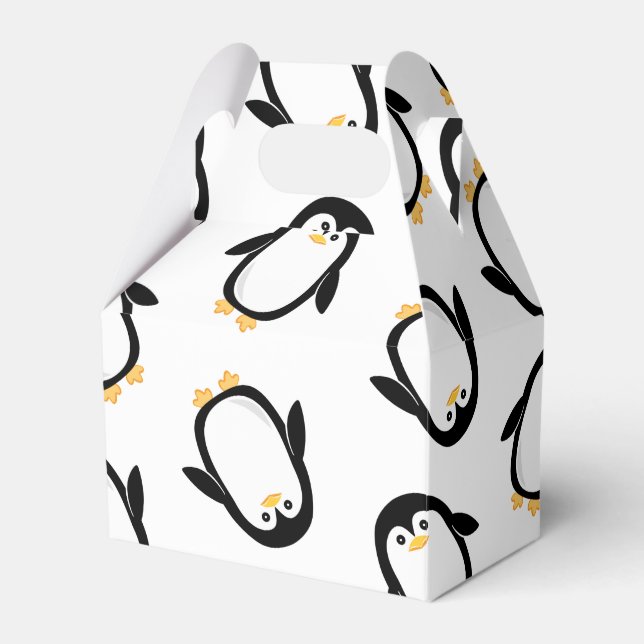 Cute Penguins Pattern Favor Box (Front Side)