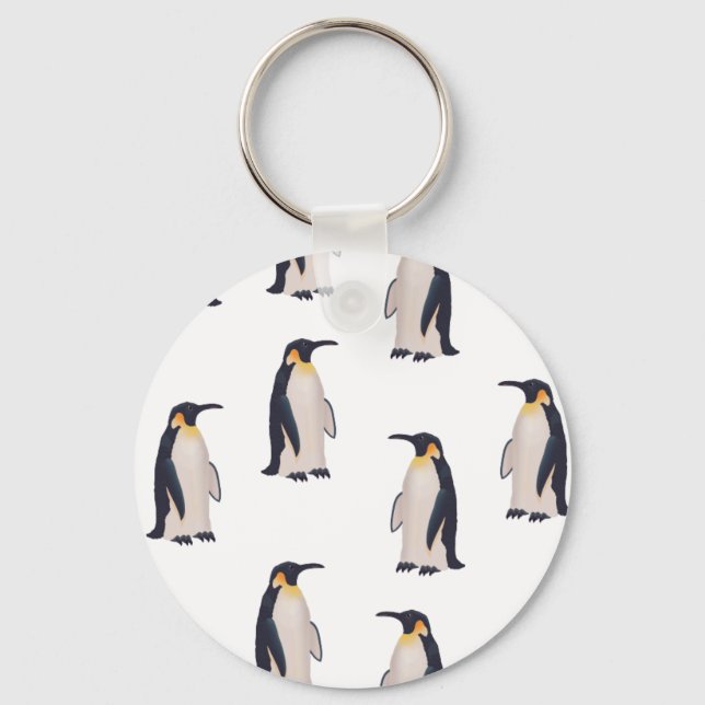 Cute Penguins Pattern Keychain (Front)