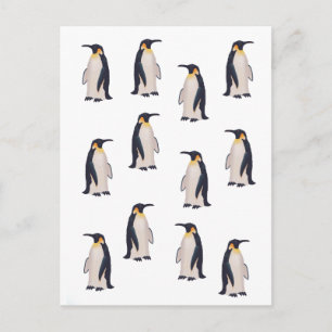 Cute Penguins Pattern Postcard
