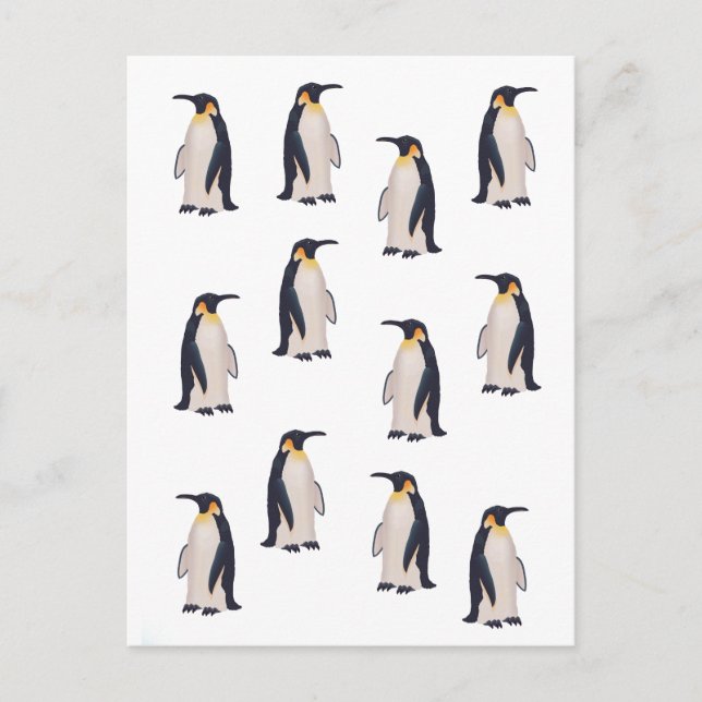 Cute Penguins Pattern Postcard (Front)