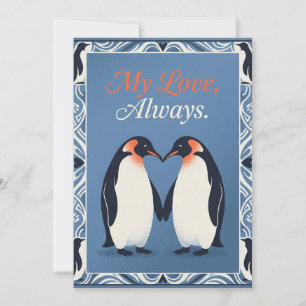Cute Penguin's  Valentine's Day Card