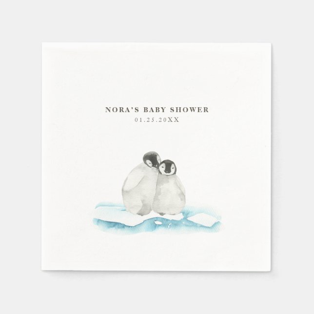 Cute Penguins Winter Arctic  Napkin (Front)