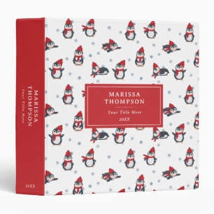 Cute Penguins Winter Birds Arctic Animals Kids Binder