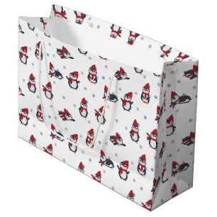 Cute Penguins Winter Birds Arctic Animals Large Gift Bag