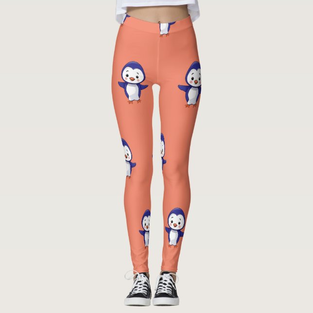 Cute penquin printed leggings  (Front)