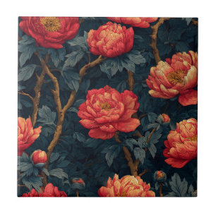 Cute Peonies Ceramic Tiles For Kitchen Wall