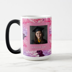 Cute Peonies Flower Gift For Her Graduation Magic Mug