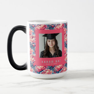 Cute Peonies Pattern Graduation Gift Magic Mug
