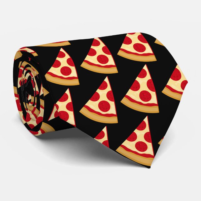 Cute pepperoni pizza tranche motif cravate (Roulé)