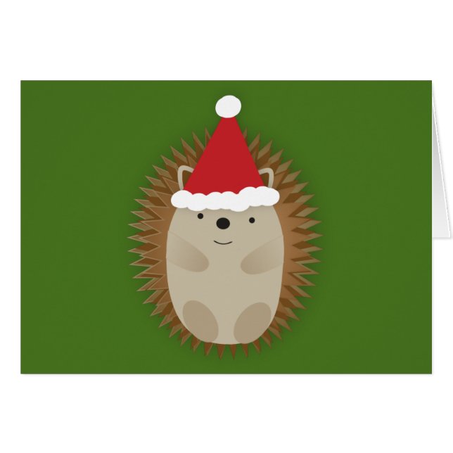 Cute Père Noël Hedgehog (Devant Horizontal)