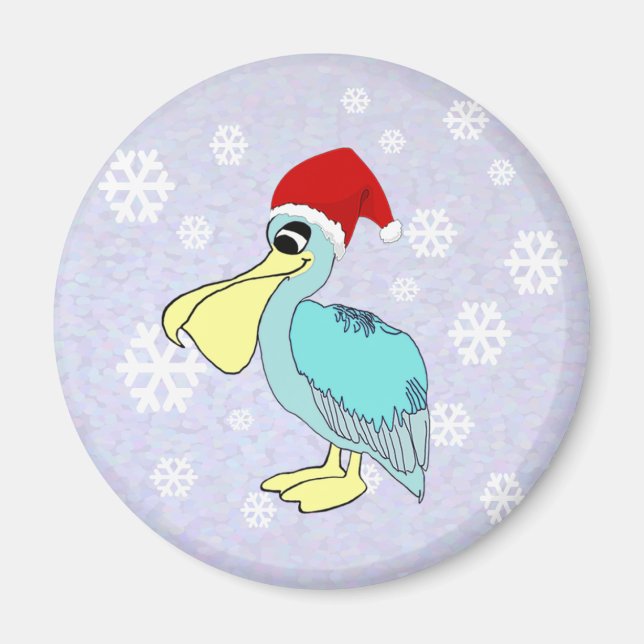 Cute Père Noël Pélican Magnets (Devant)