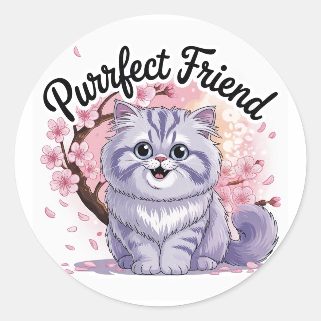 Cute Perfect Friend  Classic Round Sticker (Front)