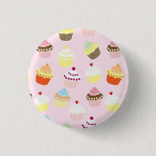 Cute Perfect Gorgeous Pink Cupcake      1 Inch Round Button