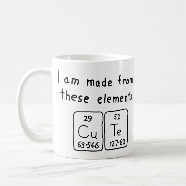 Cute periodic table name mug (Left)