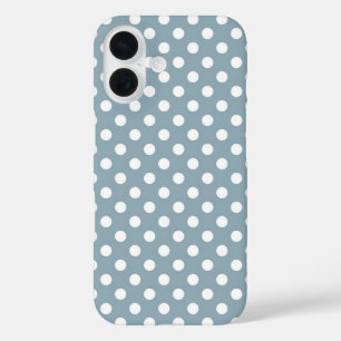 Cute Periwinkle Polka Dots Pattern iPhone 16 Case