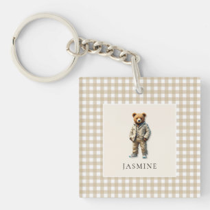 Cute perosnalized teddy keychain