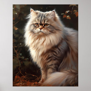 Cute Persian Cat Art Print Poster