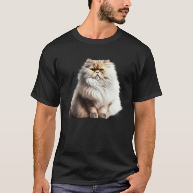 Cute Persian Cat Fluffy Cat T-Shirt (Front)