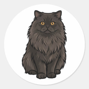 Cute Persian Cat Vinyl Decal Classic Round Sticker