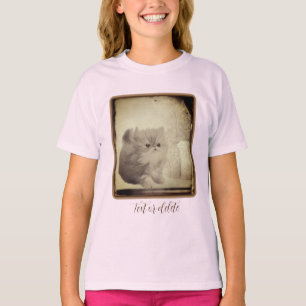 Cute Persian Kitten Vintage Look Personalized T-Shirt