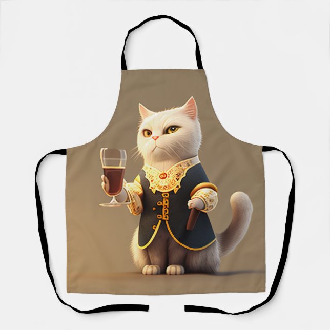  Cute Personal cat servant, funny servant Kitten Apron (Front)