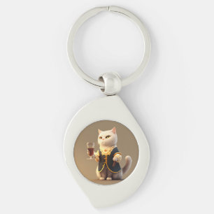 Cute Personal cat servant, funny servant Kitten Keychain