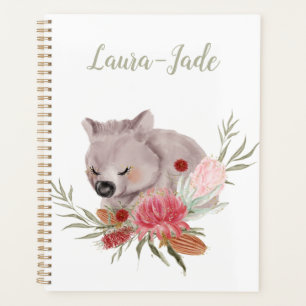 Cute Personalised Australian Native Wombat Planner