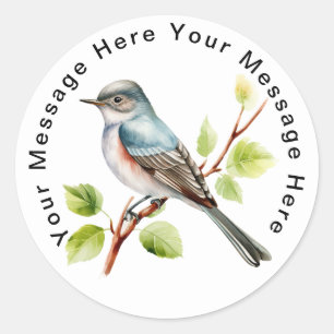 Cute Personalised Bird Stickers Alder Flycatcher