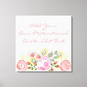 Cute personalised floral canvas print