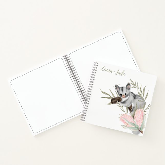 Cute Personalised Possum Notebook (Inside)