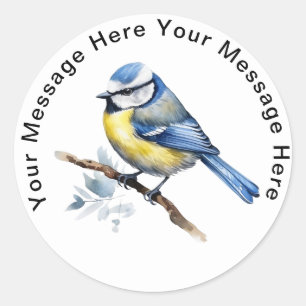 Cute Personalised SongBird Stickers Blue Tit