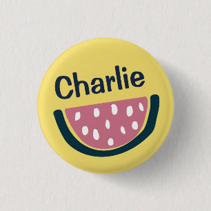 Cute Personalised Watermelon Art 1 Inch Round Button