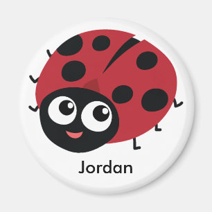 Cute Personalizable red Ladybug add your name Magnet