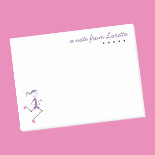 Cute Personalize Lady Running Custom Name Template Post-it Notes