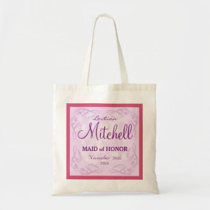 Cute personalized abstract maid of honour wedding tote bag