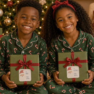 Cute Personalized African American Santa Gift Tags