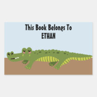 Cute Personalized Alligator Bookplate