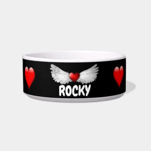 Cute Personalized Angel Wings Pet Bowl