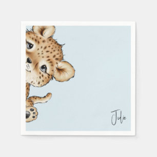 Cute Personalized Baby Animal Shower Napkin