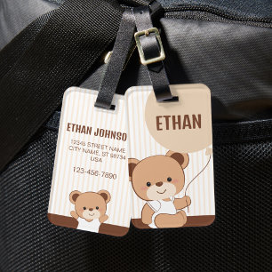 Cute Personalized Baby Bear Luggage Tag