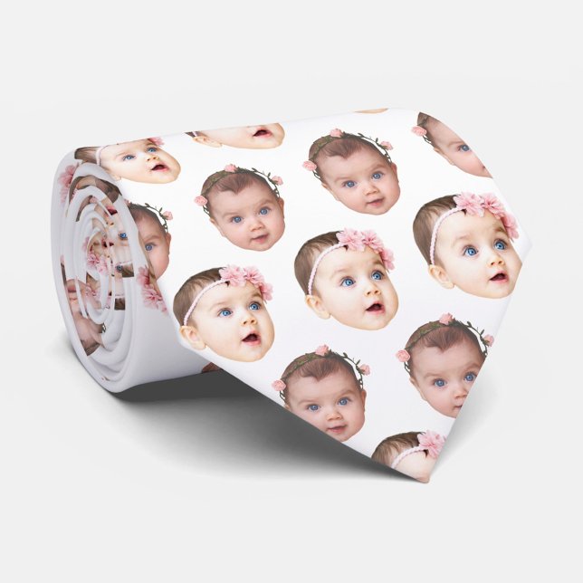 Cute Personalized Baby Face 2 Photos Tie (Creator Uploaded)